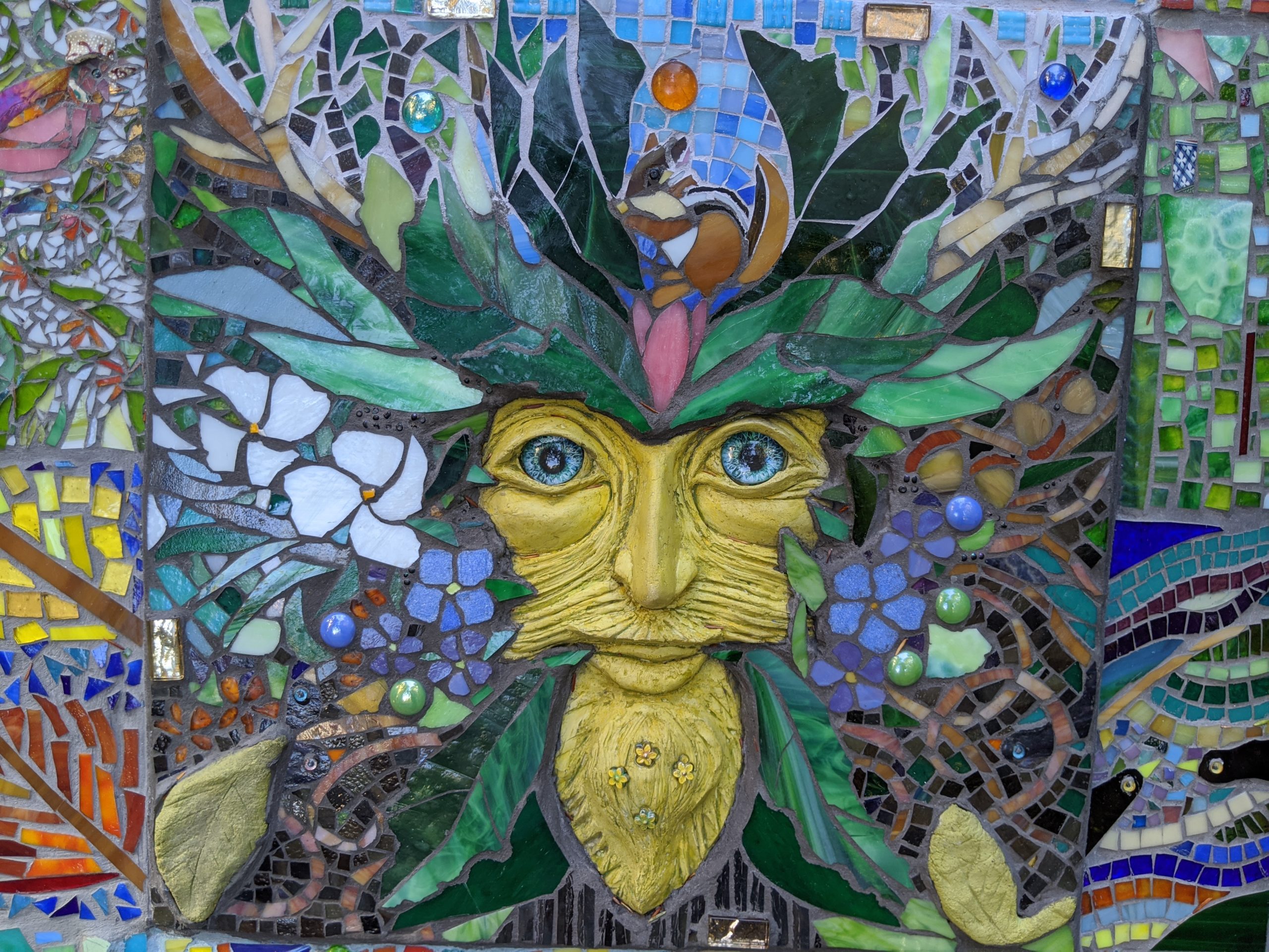 green-man-puts-down-roots-in-cedar-park-artist-lisa-tiemann-spearheads-community-mosaic-mural