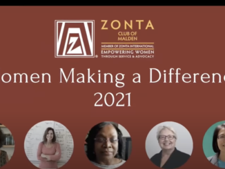 screenshot of Women Making a Difference opening slide during event