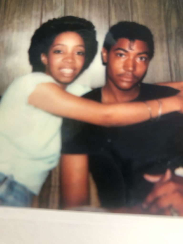 Keith Knight (right) with twin sister ? as teens